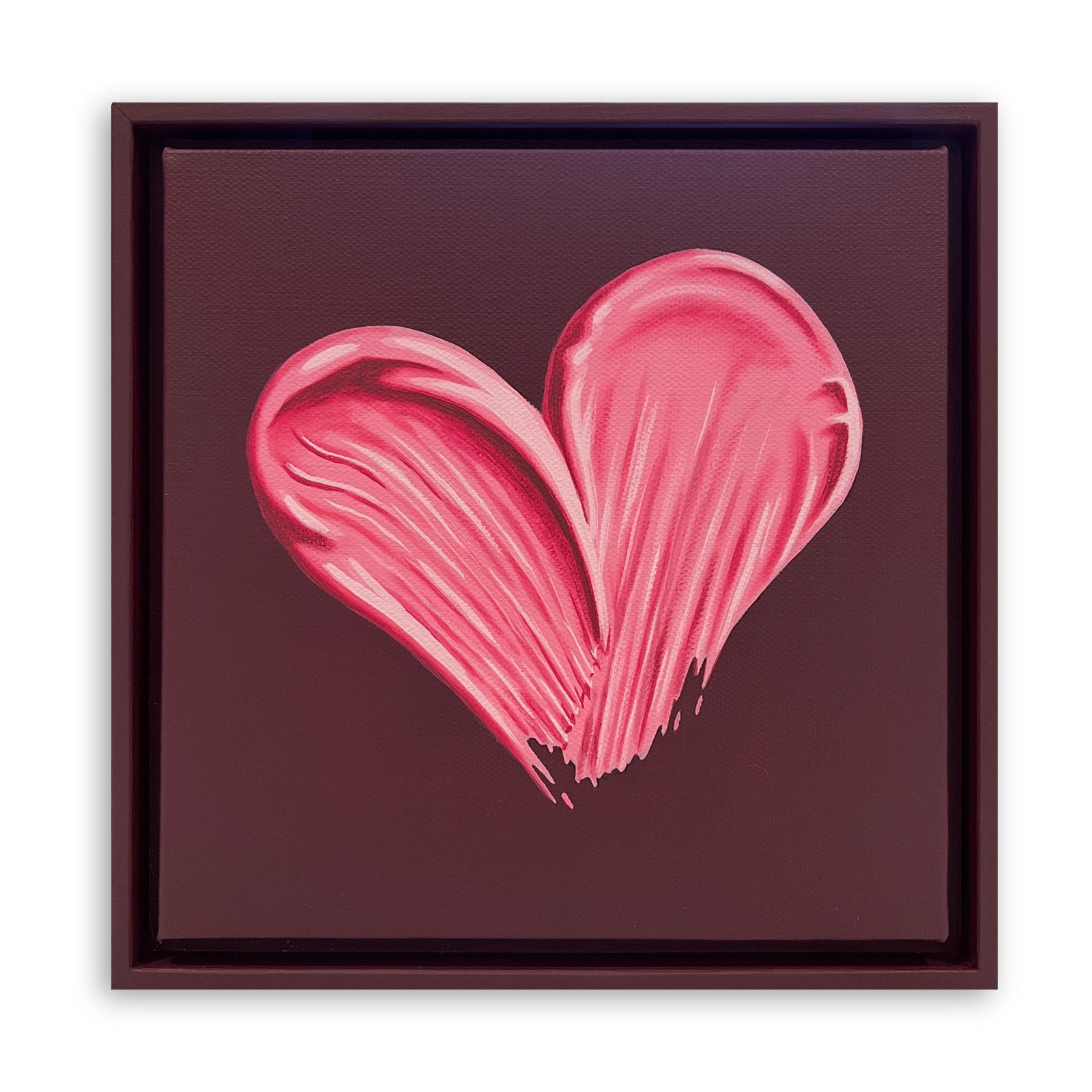 「Love is Calling You」ピンク　アート　女神　絵　原画　祭壇 Heart 4 | Pink on Burgundy – Gina Julian